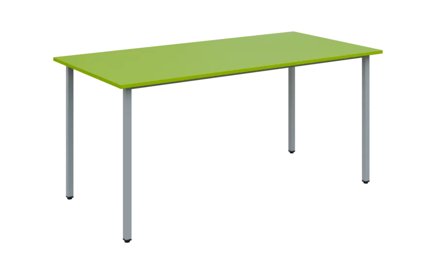 JSB 160N Jídelní stůl 1600 x 800 mm, deska jarní zeleň / podnož stříbrná